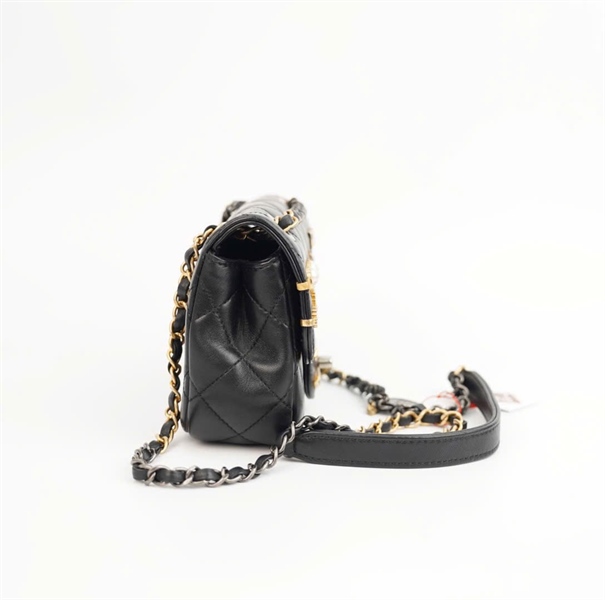 Túi Chanel đen đính cườm sz mini (ECH5G903) ( HC) +