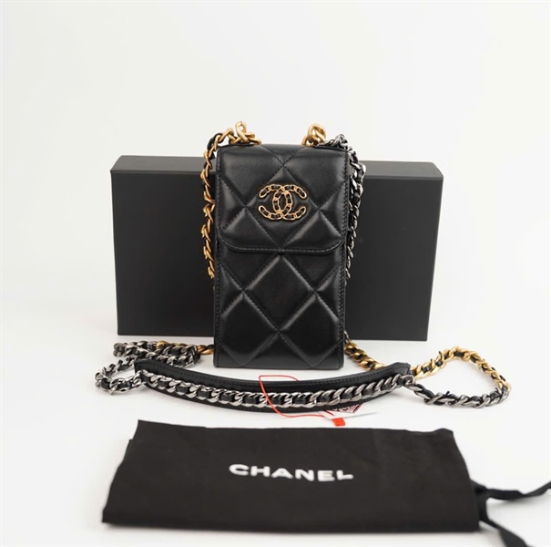 Túi Chanel Phone đen (HN85X7N7) sz10 (HC)+