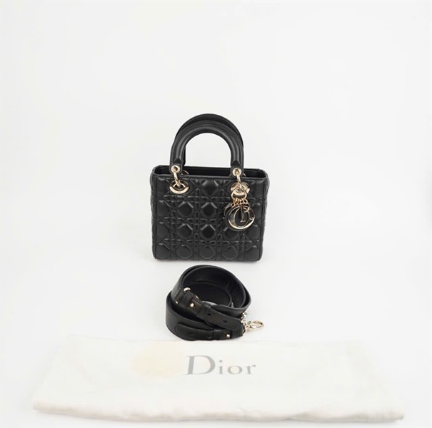 Túi Dior Lady vân đen lòng đỏ sz S ( LHT) +