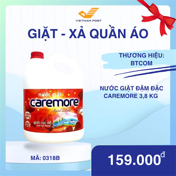 Nước giặt đậm đặc Caremore 3,8 Kg (4Can/Thùng) (New)