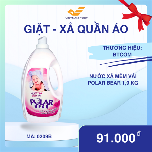 Nước xả mềm vải Polar Bear 1,9 Kg (6Can/Thùng) (New)