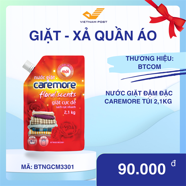 Nước giặt đậm đặc Caremore túi 2,1kg (6 túi/thùng)