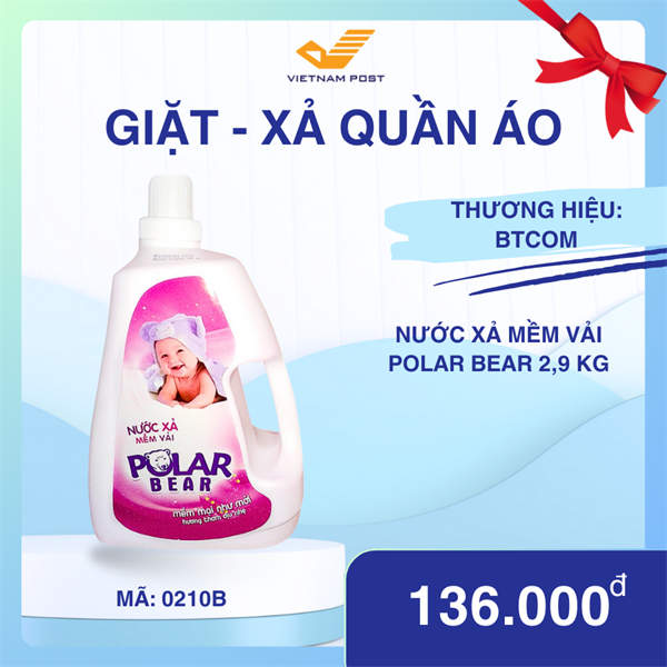 Nước xả mềm vải Polar Bear 2,9 Kg (4 Can/Thùng) (New)