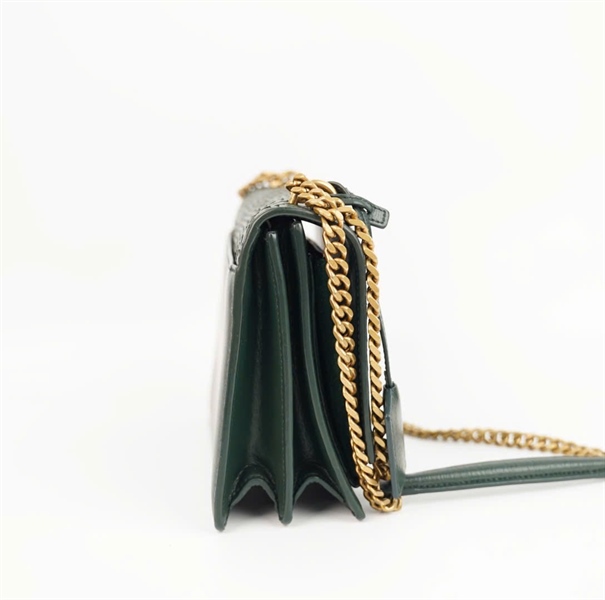 Túi YSL da trăn màu xanh rêu (AB442906.1216) sz 22 (BMC) +