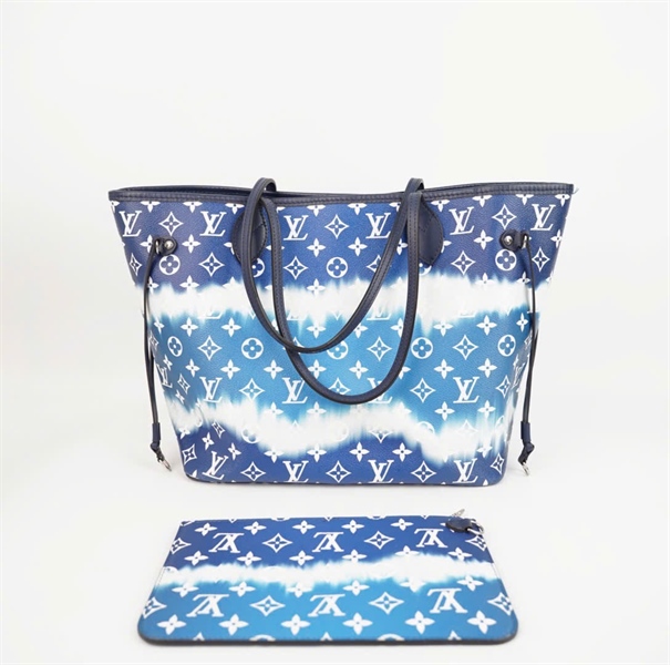 Túi LV neverfull xanh dương kèm ví size 30 (BMC) +