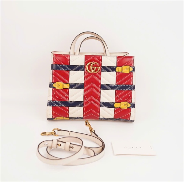 Túi GG Handle trắng đỏ (448054467891) sz26 (BMC) +