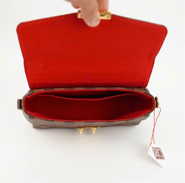 Túi LV Croisette ô vuông nâu vièn đỏ (ML4139) sz23 (BMC) +