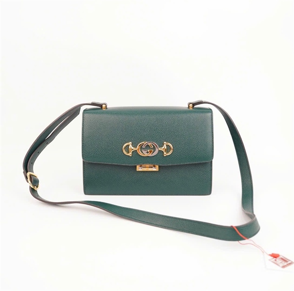 Túi GG xanh rêu khóa vàng size 24 (BMC) +