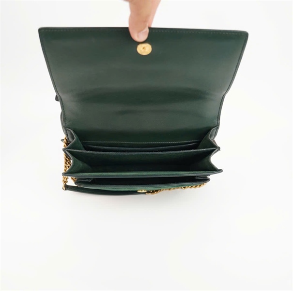 Túi YSL da trăn màu xanh rêu (AB442906.1216) sz 22 (BMC) +