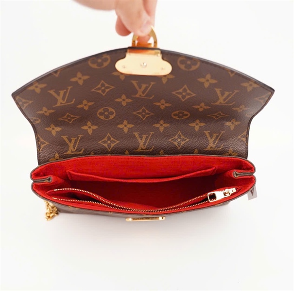 Túi LV Pallas nắp đỏ nền hoa nâu size 26 (BMC) +