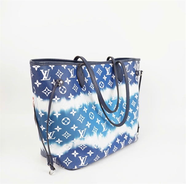 Túi LV neverfull xanh dương kèm ví size 30 (BMC) +