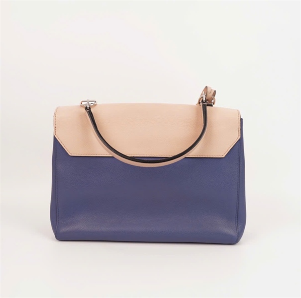 Túi LV nắp màu nude nền xanh dương size 28 (BMC) +