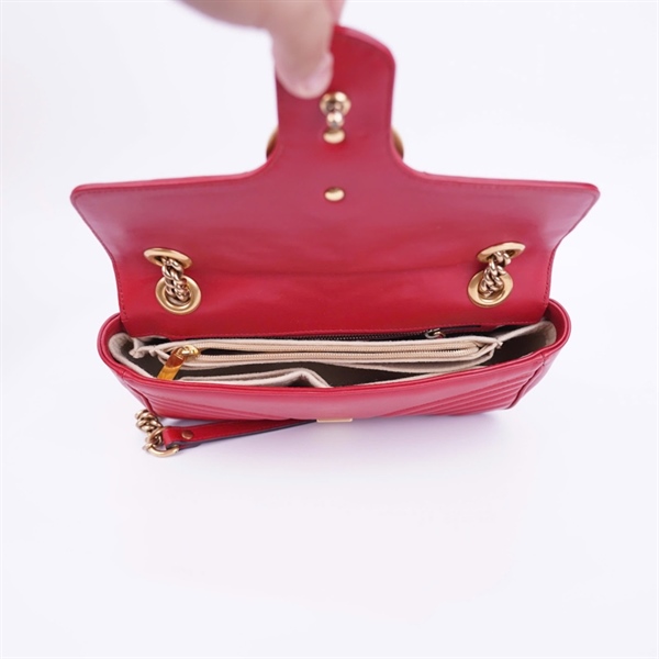 Túi GG marmont đỏ size 25 có lót form (BMC) +
