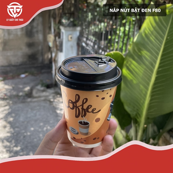Nắp nút bật - Đen - Phi 80