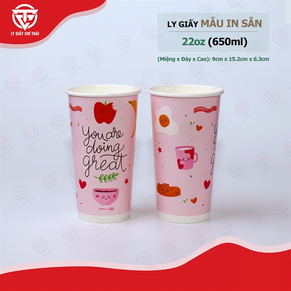 Ly Giấy In Sẵn 22oz (650ml) - YOU ARE DOING GREAT