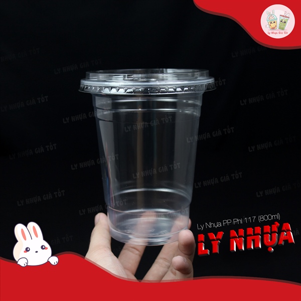 Ly Nhựa 800ml kèm nắp bằng