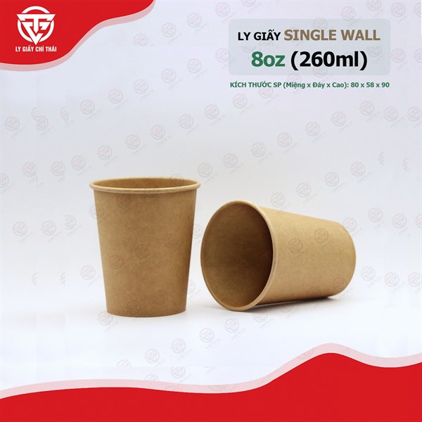 Ly Giấy Kraft 8oz 260ml