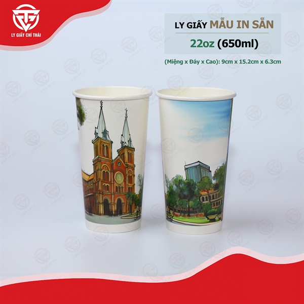 Ly Giấy In Sẵn 22oz (650ml) - NHÀ THỜ