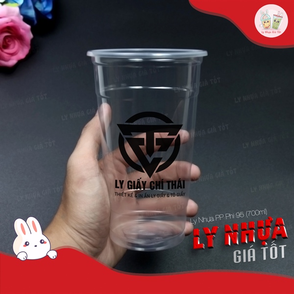 Ly Nhựa UKP PP 23oz 700ml in logo 1 Màu