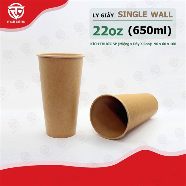 Thùng Ly Giấy Kraft 22oz (650ml)