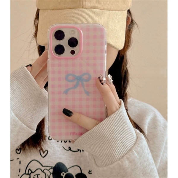 Case Caro Hồng Nơ Xanh Fa - 15Pro