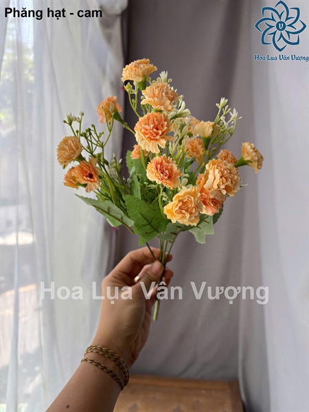 Phăng hạt - cam - Hoa cành ngắn - Hoa Lụa Vân Vượng