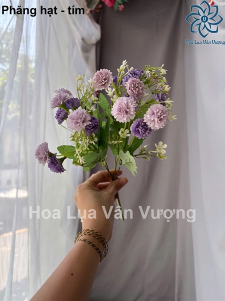 Phăng hạt - tím - Hoa cành ngắn - Hoa Lụa Vân Vượng