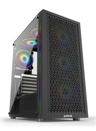 Vỏ case led Gipco Gaming 5986 Platinum (Không fan, lắp được main Dual CPU)