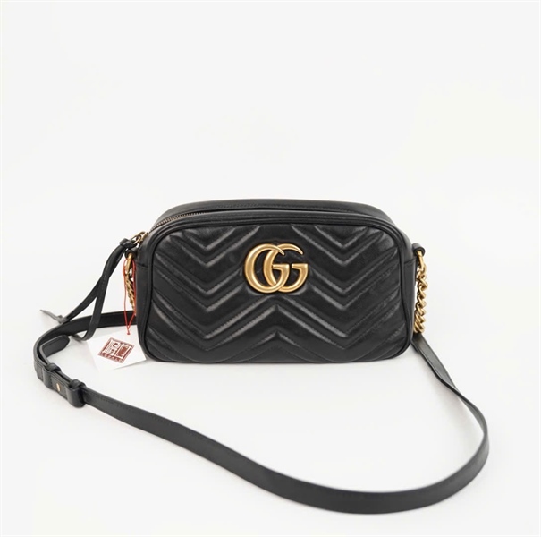 Túi GG vân đen size 23 (Manly) KG+