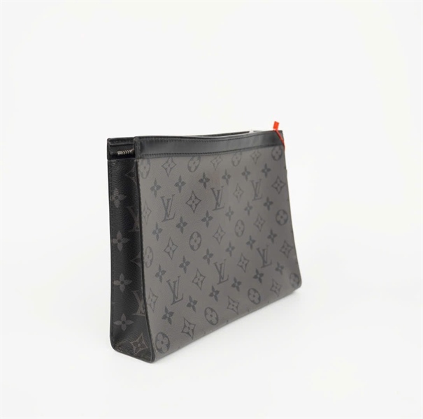 Túi LV Clutch nền xám hoa đen sz26 (KG) +