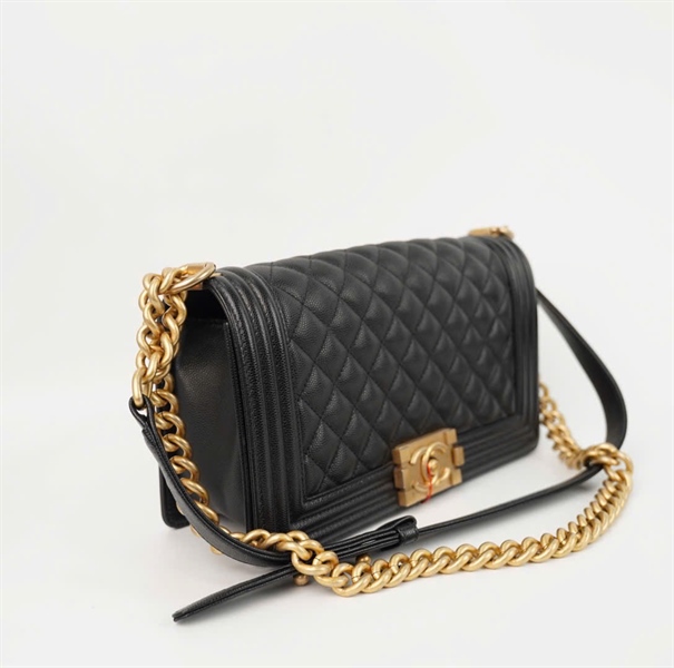 Túi Chanel boy đen khóa vàng (28126264) size 25 KG+