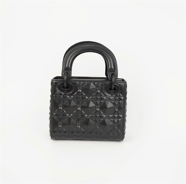 Túi Dior Lady kim cương màu đen sz mini (BMC) +