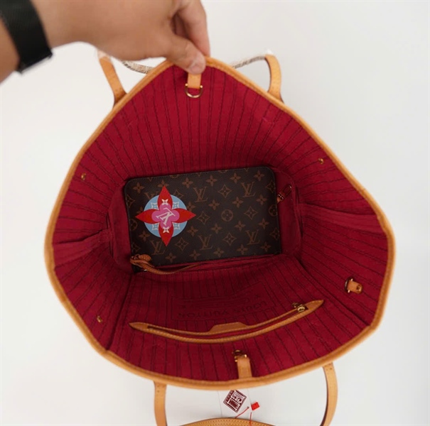 Túi LV Neverfull hoa nâu kèm ví sz34 ( HC) +