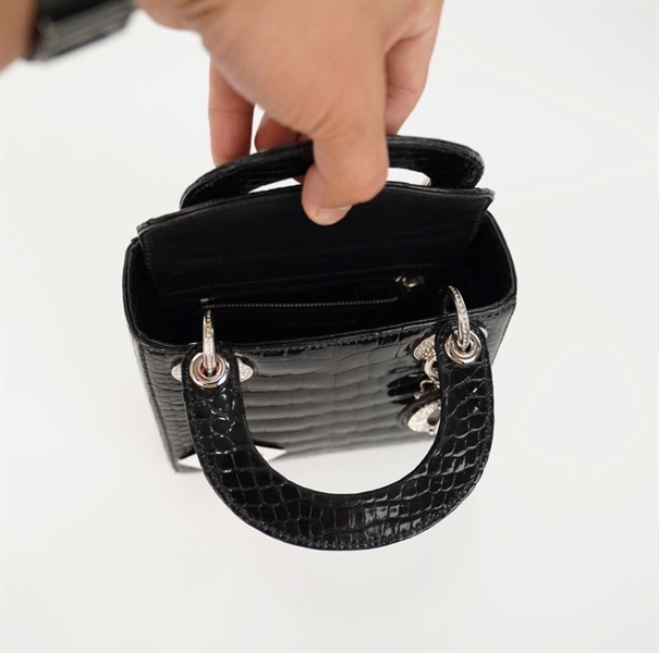 Túi Dior Lady da trăn đen sz mini (HC) +