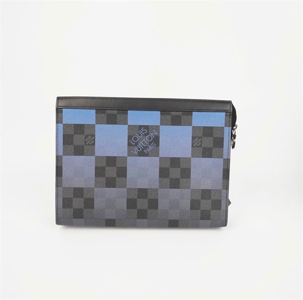 Túi LV Clutch ô vuông xanh đen sz27 +