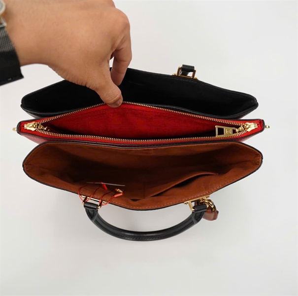 Túi LV hoa nâu phối đỏ kèm ổ + chìa sz 30cm (HC)+