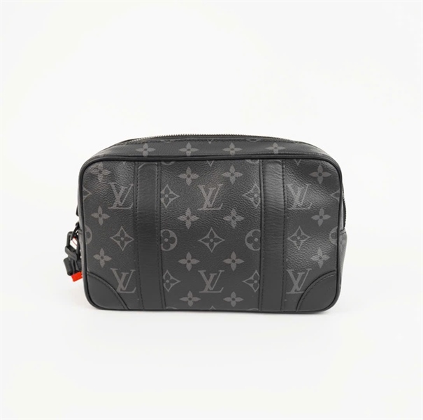 Túi LV Clutch nền đen hoa xám sz22 (KG) +