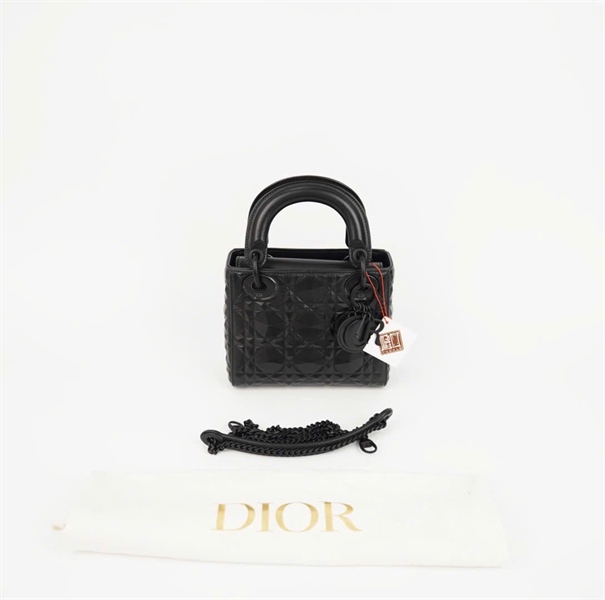 Túi Dior Lady kim cương màu đen sz mini (BMC) +