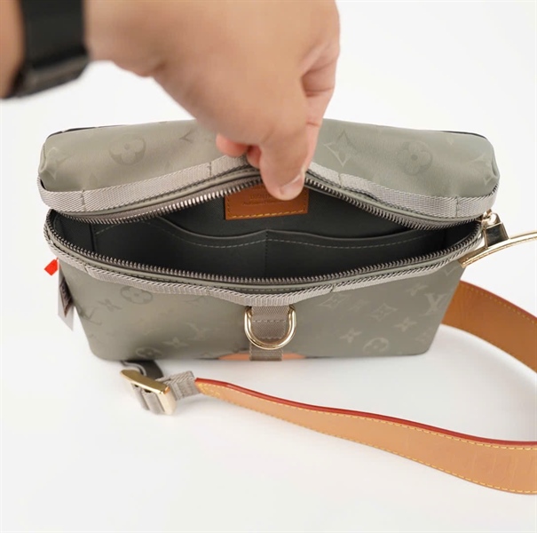Túi LV đeo chéo màu xám dây cam (PL2188) sz25 (KG) +