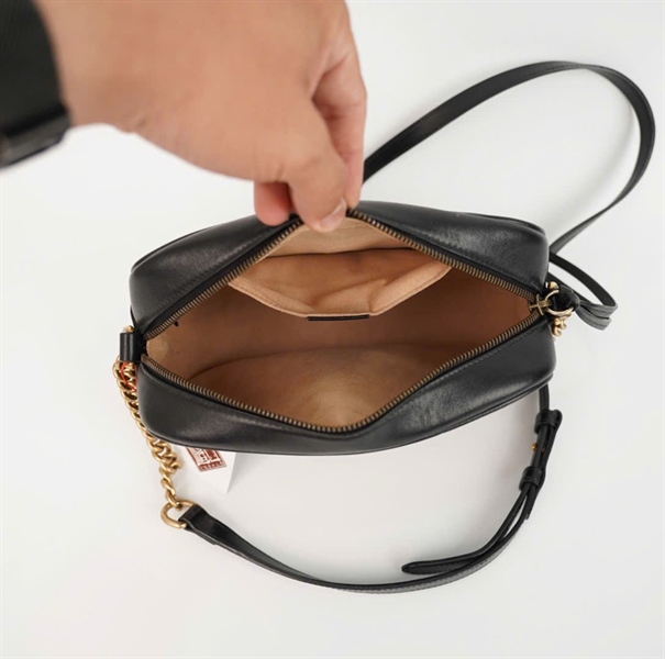 Túi GG vân đen size 23 (Manly) KG+