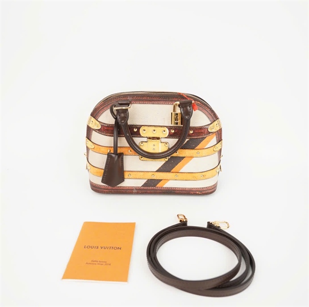 Túi LV Alma màu trắng viền nâu kèm ổ+ chìa sz22 (FL2188) ( HC) +