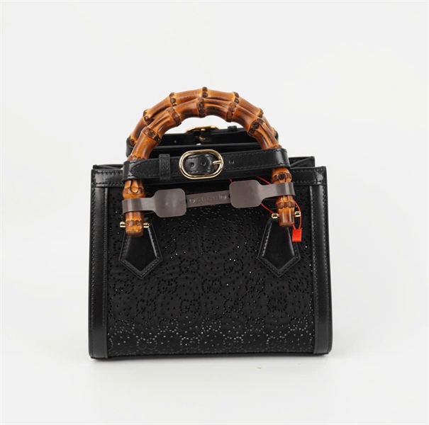 Túi GG Dianna đính cườm đen lấp lánh size 20 (BQ) KG+