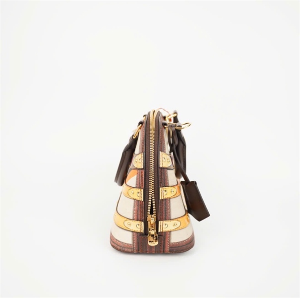 Túi LV Alma màu trắng viền nâu kèm ổ+ chìa sz22 (FL2188) ( HC) +