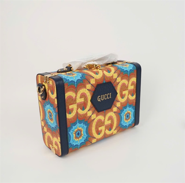 Túi GG hoạ tiết vàng viền xanh sz27 (HC) +