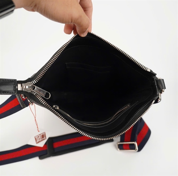 Túi GG đen họa tiết Tiger dây xanh đỏ sz25 (KG) +