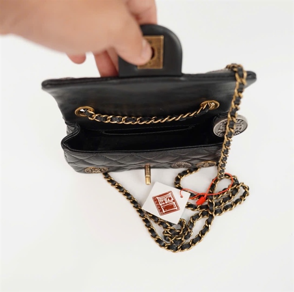 Túi Chanel đen đồng xu ( 20773215) sz16 (HC) +