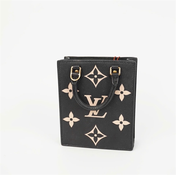 Túi LV tote nền đen hoa trắng size 14 (Manly) KG+