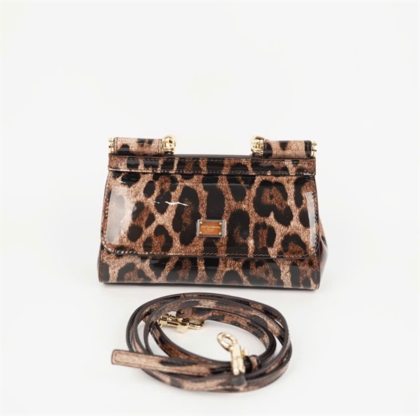 Túi D&G da báo bóng sz 18cm KG+