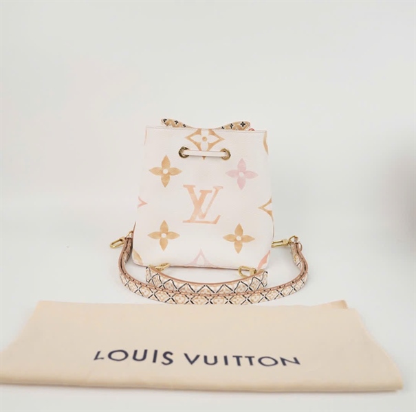 Túi LV nóe hoa vàng nền trắng size 20 +