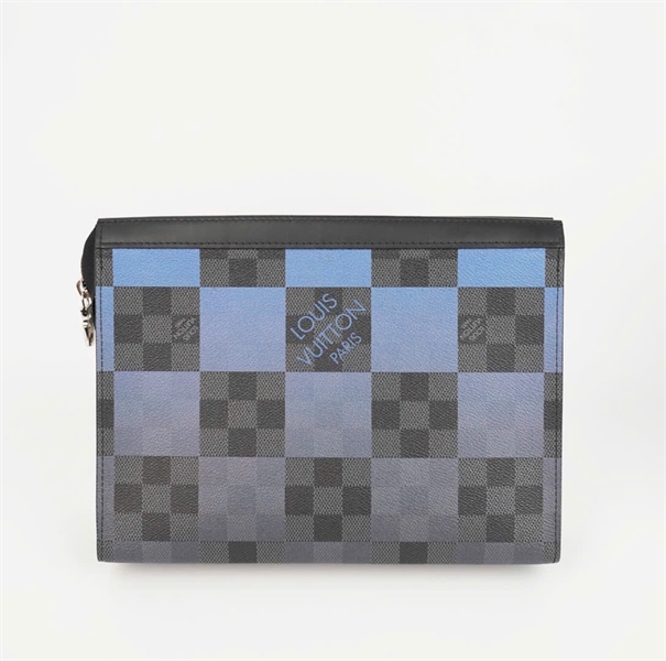 Túi LV Clutch ô vuông xanh đen sz27 +